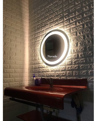 Gương bỉ phòng tắm tròn đèn led 80cm