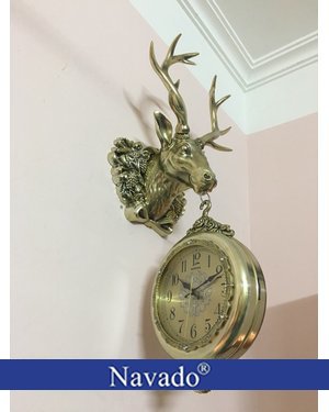 Đồng hồ nghệ thuật treo tường deer Copper