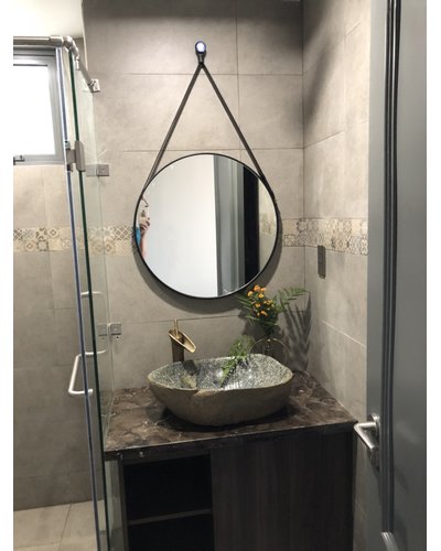 Sản xuất gương dây da phòng tắm cao cấp 60cm