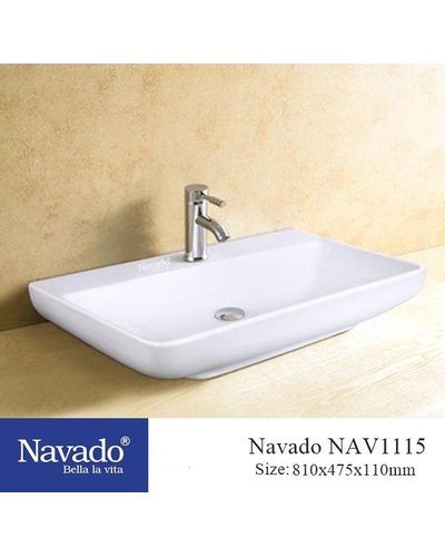 Chậu lavabo phòng tắm sứ nghệ thuật cao cấp NAV 1115