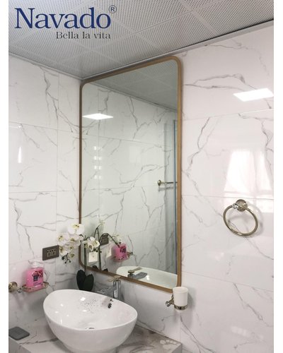 Gương cao cấp inox vàng cho phòng tắm tại TP.HCM