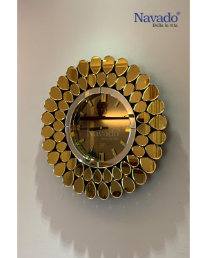 Đồng hồ gương nghệ thuật Gold Peacock