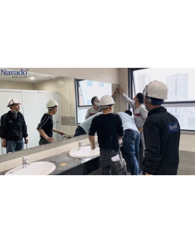 Gương phòng tắm oval đèn led NAV 1014D