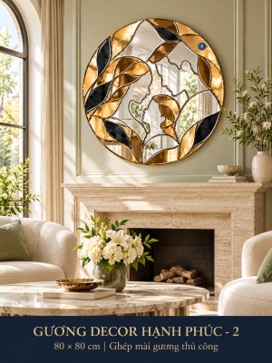 Gương decor Hạnh Phúc 2 NAVADO 80 x 80 cm