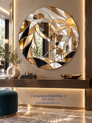 Gương decor Hạnh Phúc 4 NAVADO 80 x 80 cm