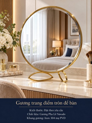 Gương trang điểm tròn để bàn NAVADO